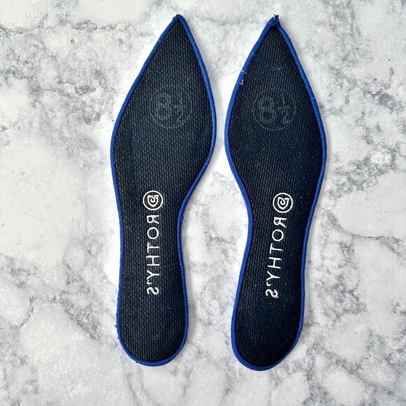 Rothy's The Point Soft Blue Orange Line Ballet Flats - Picture 9 of 12